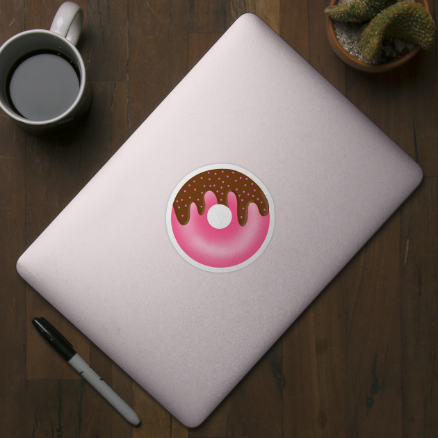 Cute pink donut (type 2) by Cute Stickers And More